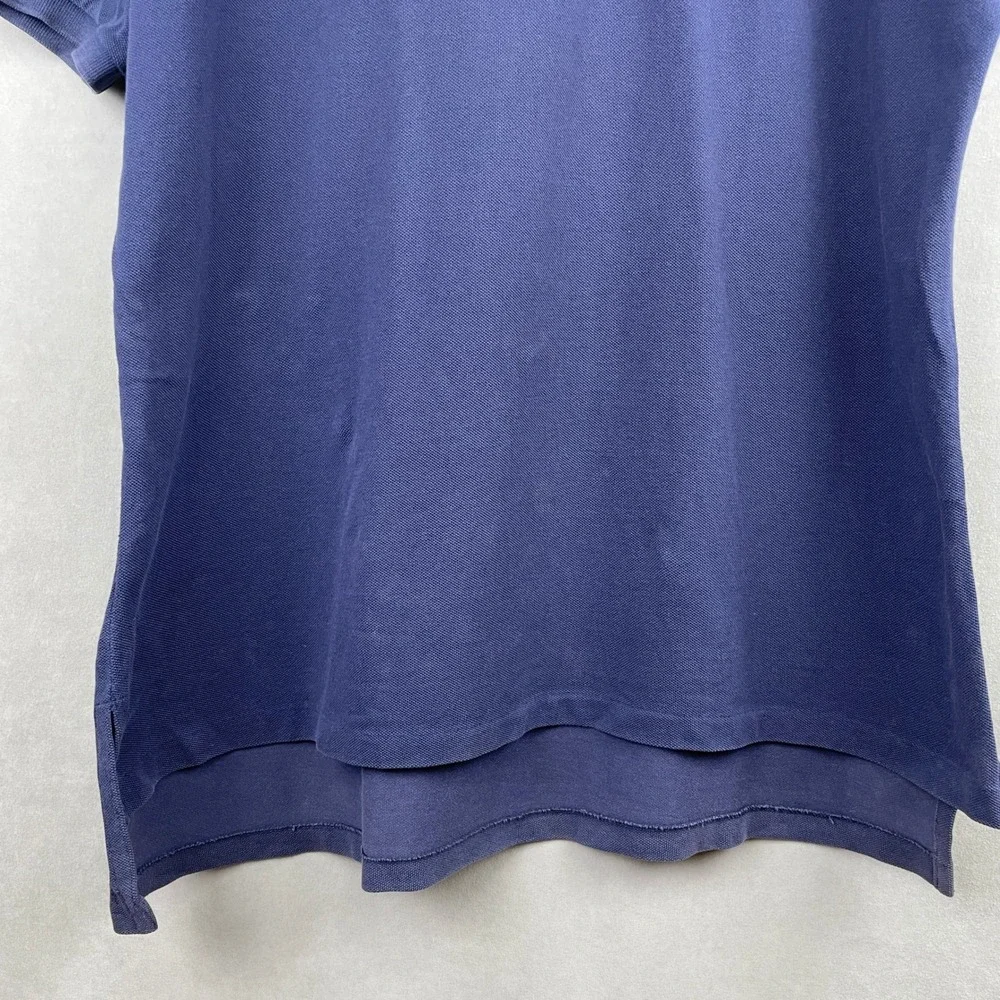 VTG Polo Ralph Lauren‎ Mens XXL Custom Fit Navy Blue S/S Preppy Pique Polo Shirt